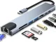 USB-C šakotuvas 8-in-1 (HDMI 4K, RJ45, SD/TF, USB 3.0, 100W PD)