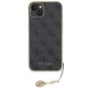 Guess iPhone 15 Plus dėklas 4G Charms Collection, pilkas