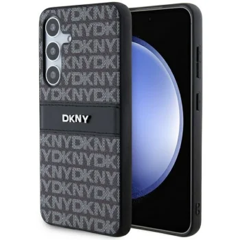 DKNY Mono Stripe & Metal Logo dėklas Samsung Galaxy S24 telefonui, juodas