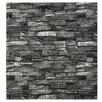 Lipni 3D sienų plokštė, pilkų plytų dizainas, 70x77 cm