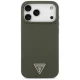 Guess Silicone Triangle Logo MagSafe dėklas iPhone 17 Pro Max, chaki