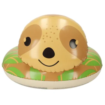 BESTWAY 36405 inflatable swim ring for kids, sloth design, 50x46 cm, green/brown