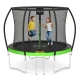 Batutas 4Fizjo PRO Kids su apsauginiu tinklu, 252 cm (8FT), žalias/juodas
