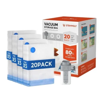 Belaidis vakuuminis siurblys Etenwolf VB03 su 20 vakuuminių maišų, 1500 mAh