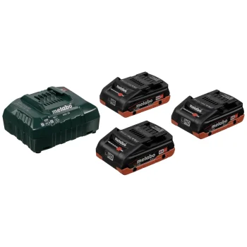 Akumuliatorių ir kroviklio rinkinys Metabo Basic Set ASC 30-36V + 3x 18V 4.0 Ah LiHD