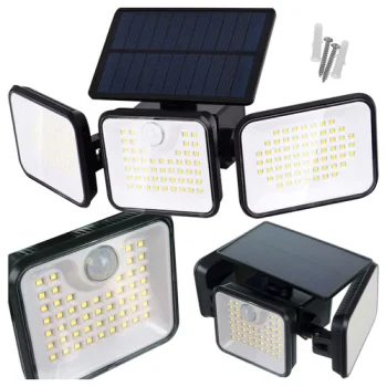 Izoxis soliarinis sodo šviestuvas su 180 LED, judesio ir sutemų jutikliu, IP65, juodas