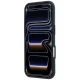 Mercedes Leather Semi Wrap Wood Effect MagSafe dėklas iPhone 17 Pro / 18 Pro, mėlynas