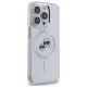 Karl Lagerfeld dėklas iPhone 14 Pro Max telefonui Metal Karl & Choupette MagSafe, baltas