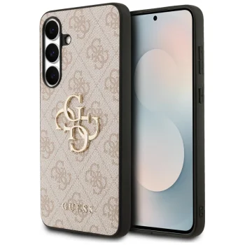 Guess PU Leather 4G Metal Logo Case for Samsung Galaxy S25 FE Pink