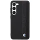 BMW BMHCS23M22RDPK Leather Textured & Stripe dėklas Samsung Galaxy S23+ juodas