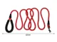 Rope Dog Leash with Foam Handle and Reflective Strip, 120 cm, Red