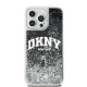 DKNY dėklas iPhone 13 Pro Max telefonui Liquid Glitter Big Logo, juodas