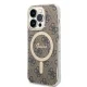 Guess rinkinys iPhone 14 Pro dėklas ir MagSafe įkroviklis GUBPP14LH4EACSW, rudas