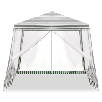 Sodo paviljonas / vakarėlių palapinė su tinkleliu nuo uodų 3x3 m, Balta/Žalia