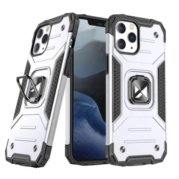 Wozinsky Ring Armor dėklas iPhone 14 Pro Max telefonui, sidabrinis