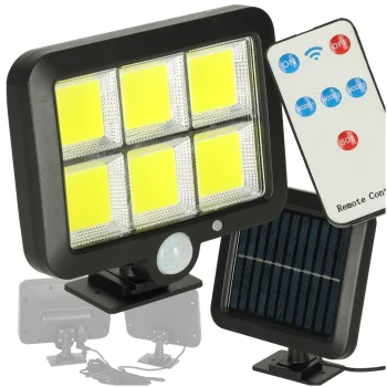 Saulės lempa su judesio ir sutemų jutikliais, 120 LED, 20W