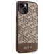 Guess iPhone 14 Plus dėklas GCube Stripes MagSafe, rudas