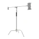 Neewer SC320 nerūdijančiojo plieno C tipo stovas su skersiniu 320 cm, sidabrinis