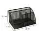 Metal Mesh Desk Organiser with 7 Compartments and Drawer, Black
