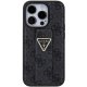 Guess dėklas iPhone 15 Pro telefonui Grip Stand 4G Triangle Strass, juodas