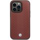 BMW Leather Diamond Pattern dėklas Apple iPhone 14 Pro, bordo