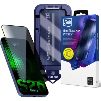3mk HardGlass Max Privacy Tempered Glass for Samsung Galaxy S26