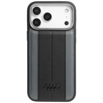 Audi A6 Synthetic Leather MagSafe dėklas iPhone 17 Pro Max - juodas