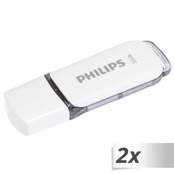 USB atmintinė Philips Snow Edition USB 2.0 32 GB, 2 vnt., balta ir pilka