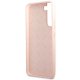 Guess Samsung Galaxy S23+ dėklas Silicone Script Metal Logo, rožinis