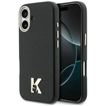 Karl Lagerfeld Karl Head Logo MagSafe dėklas iPhone 17 telefonui, juodas