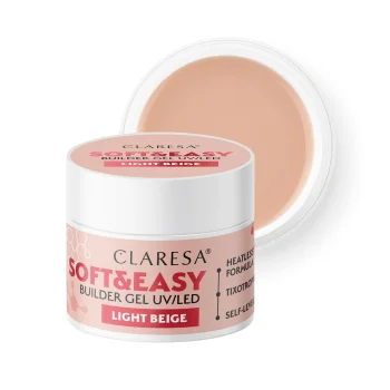 Claresa Soft&Easy Builder Gel Statybinis Nagų Gelis, Light Beige, 90 g