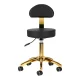 Activeshop AM-304G kosmetologinė kėdutė su atlošu, juoda/auksinė