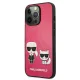 Karl Lagerfeld Ikonik Karl & Choupette dėklas iPhone 13 Pro / 13, Fuksijų