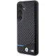 BMW dėklas Samsung Galaxy S24 telefonui Leather Carbon, juodas