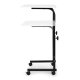 Mobile laptop table with wheels, height adjustable, ModernHome, white