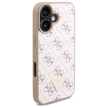 Guess dėklas iPhone 16 Plus telefonui New 4G Triangle, baltas