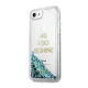 Guess iPhone 6 / 7 / 8 / SE dėklas Liquid Glitter Party, mėlynas