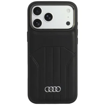 Audi dėklas Synthetic Leather Case MagSafe telefonams iPhone 18 Pro Max / 17 Pro Max, juodas