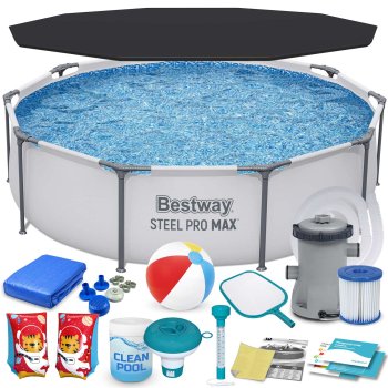 Karkasinis baseinas Bestway 56408 Power Steel, 305 x 76 cm su priedais