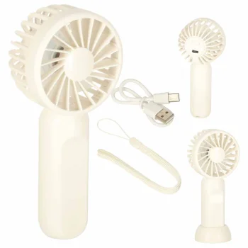 Portable Mini USB Desk Fan with Stand, 13.8 cm, White