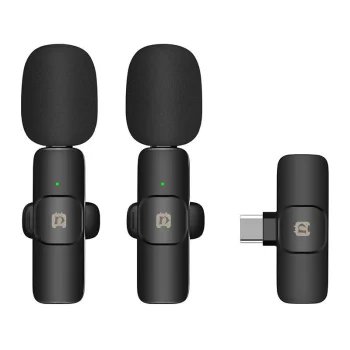 Puluz PU3151B belaidis prisegamas mikrofonas (2 vnt.), USB-C, juodas