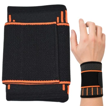Elastingas riešo įtvaras su lipuku, pilkas / oranžinis