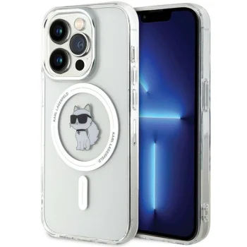 Karl Lagerfeld dėklas iPhone 13 Pro Max IML Choupette MagSafe, skaidrus