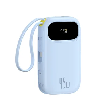 Išorinė baterija Baseus EnerFill FC31 20000mAh 45W su USB-C ir Lightning laidais, mėlyna