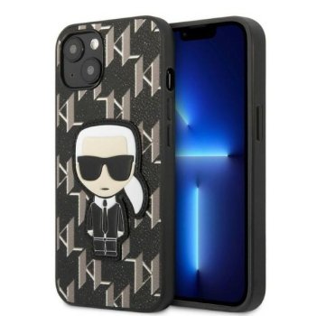 Karl Lagerfeld Monogram Ikonik Patch dėklas, skirtas iPhone 13 mini, juodas