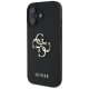 Guess Grained Big 4G Logo dėklas, skirtas iPhone 16, juodas