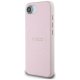 Guess Grained Ring MagSafe dėklas telefonui iPhone 16e, rožinis