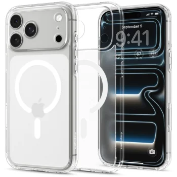 Spigen Ultra Hybrid MagSafe dėklas skirtas iPhone 18 Pro / 17 Pro, matinė balta