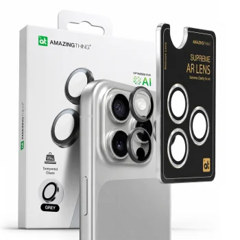 Kameros apsauginis stiklas AmazingThing AR Aluminum iPhone 16 Pro / 16 Pro Max, juodas