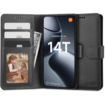 Xiaomi 14T Pro Tech-Protect Wallet Book Case Cover, Black